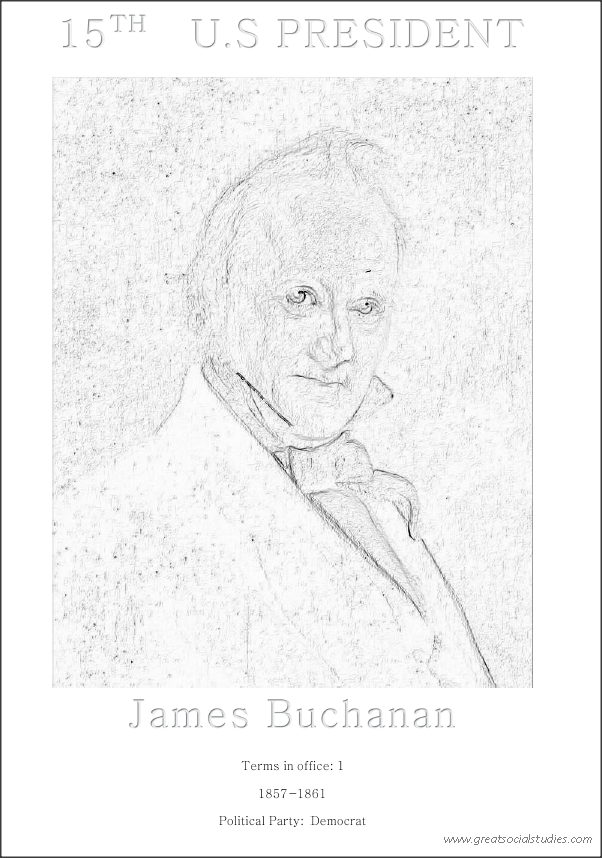 15th US president, James Buchanan, president to color