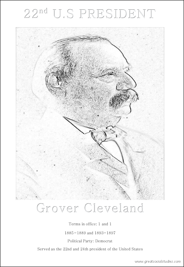 22nd US president, Grover Cleveland, Color for free