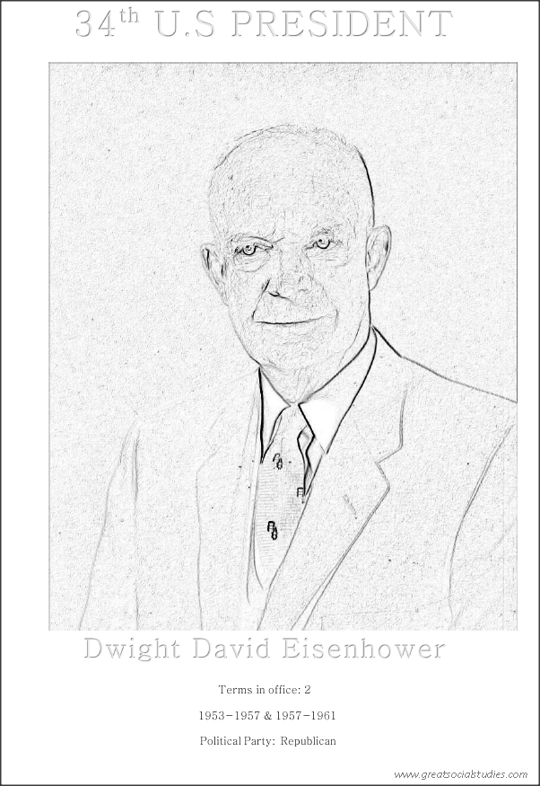 34th US President, Dwight David Eisenhower, person to color